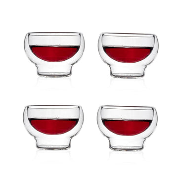 Double Wall Glass Zesty Serving Bowl (150 ml) (Pack of 4)